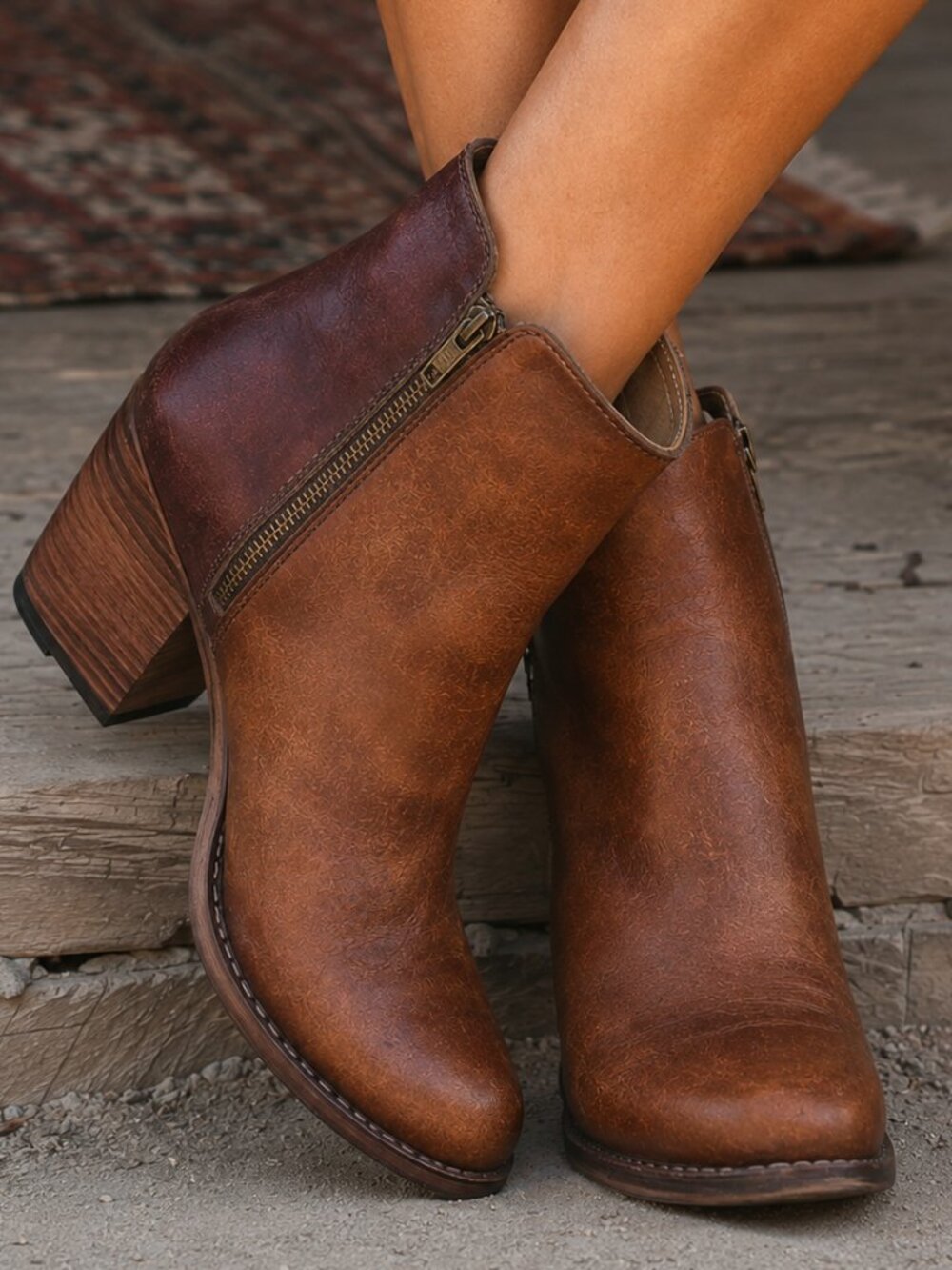 Bed Stu Yell Cobbler Series Tan Teak Rustic Leather Ankle Boot Size 10